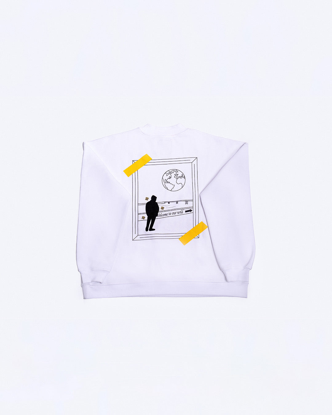 Crewneck blanc - "Welcome to our world"