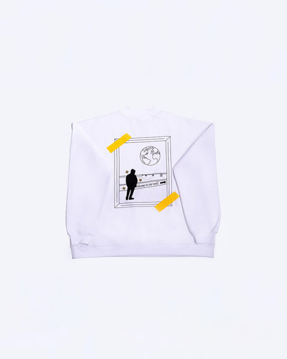 Crewneck blanc - "Welcome to our world"